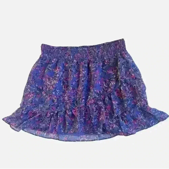 French Connection Floral Ruffle Skirt Womens S Pull On Elastic Waist Boho FCUK - Picture 1 of 7